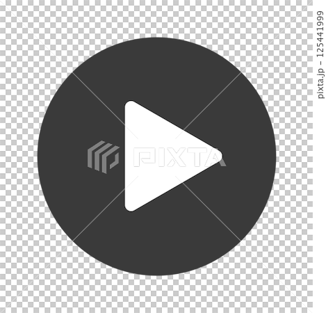 黑色播放按鈕圖示 - 簡潔時尚的開始標記UI素材 125441999