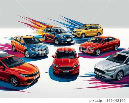 複数の自動車 125442163