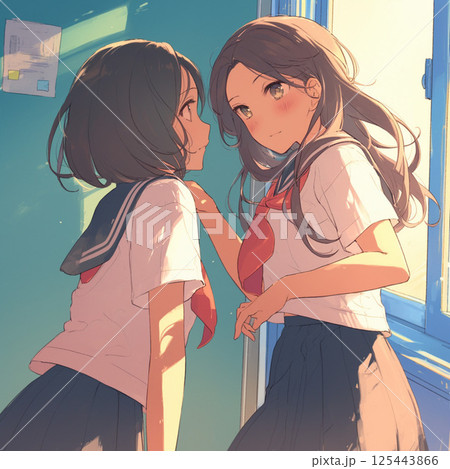 楽しくお喋りしている女の子達 125443866