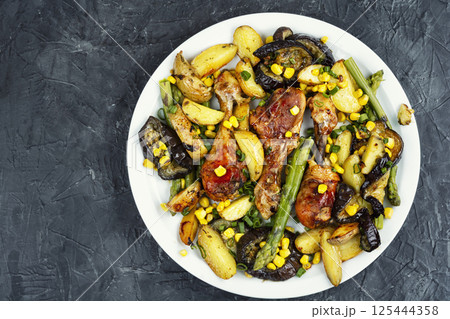 Barbecue chicken drumsticks. Barbecue chicken drumsticks. 125444358