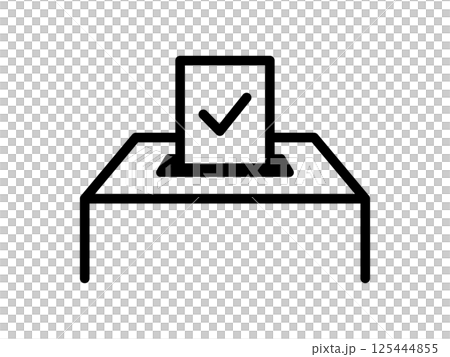 Voting, election, and survey icons Ballot box Survey Illustration Voting box House of Councillors election Polling station Paper 125444855