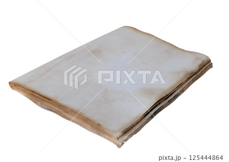 Sheet of old and dirty paper as background. 125444864