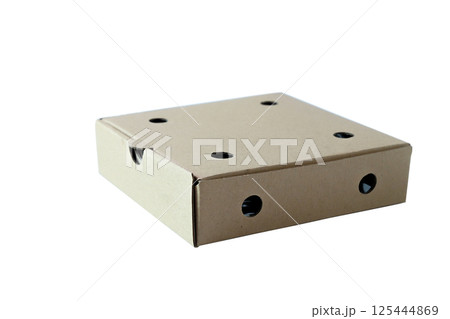 Brown cardboard carton box on white background. Brown cardboard carton box on white background. 125444869