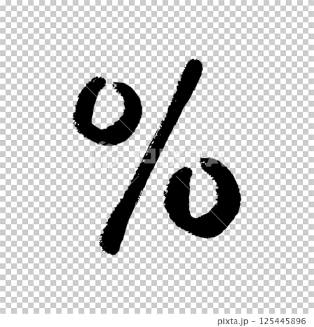 Hand drawn illustration of a percent sign 125445896