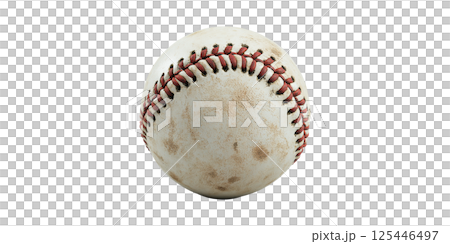 Worn Baseball With Red Stitching. Symbol Of Sports And Outdoor Recreation Isolated On Transparent Background Worn Baseball With Red Stitching. Symbol Of Sports And Outdoor Recreation Isolated On Transparent Background 125446497