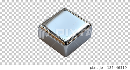 Chrome Square Keycap For Mechanical Keyboard. Sleek Design For Enhanced Typing Experience Isolated On Transparent Background Chrome Square Keycap For Mechanical Keyboard. Sleek Design For Enhanced Typing Experience Isolated On Transparent Background 125446519