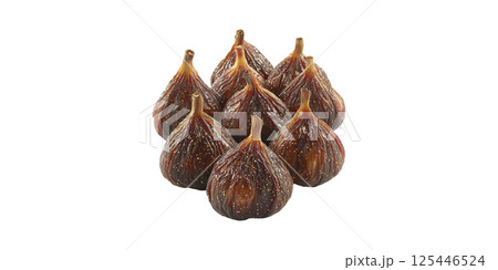 Dried Figs Cluster. Healthy Snack And Nutritional Benefits Isolated On Transparent Background 125446524