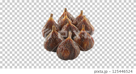 Dried Figs Cluster. Healthy Snack And Nutritional Benefits Isolated On Transparent Background 125446524