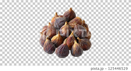 Dried Figs Piled. Nutritious Snack And Natural Sweetener Isolated On Transparent Background 125446529