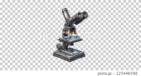 Vintage Microscope Illustration. Scientific Exploration And Research Tool Isolated On Transparent Background Vintage Microscope Illustration. Scientific Exploration And Research Tool Isolated On Transparent Background 125446598