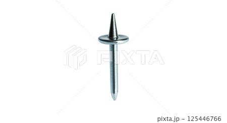 Metallic Roofing Nail With Washer. Construction And Fastening Tool Isolated On Transparent Background 125446766