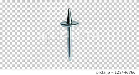 Metallic Roofing Nail With Washer. Construction And Fastening Tool Isolated On Transparent Background 125446766