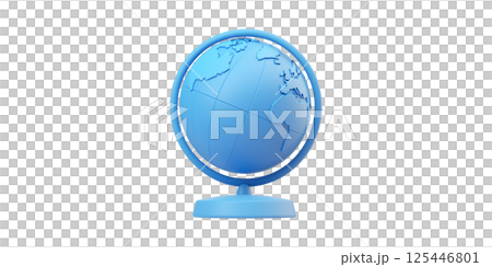 Blue Globe Illustration. Symbol Of Global Connectivity And Education Isolated On Transparent Background Blue Globe Illustration. Symbol Of Global Connectivity And Education Isolated On Transparent Background 125446801