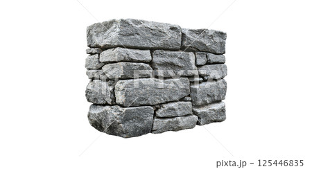 Stone Wall Section. Architectural Element For Construction And Landscaping Isolated On Transparent Background 125446835