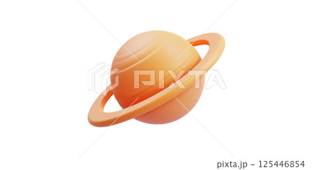 3D Illustration Of Saturn-Like Planet With Rings. Space Exploration And Astronomy Concept Isolated On Transparent Background 125446854