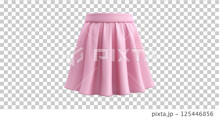 Pink Pleated Skirt. Fashionable Women'S Apparel For Stylish Outfits Isolated On Transparent Background Pink Pleated Skirt. Fashionable Women'S Apparel For Stylish Outfits Isolated On Transparent Background 125446856