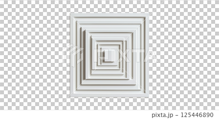 Geometric 3D Square Pattern. Abstract Design With Depth And Symmetry Isolated On Transparent Background 125446890