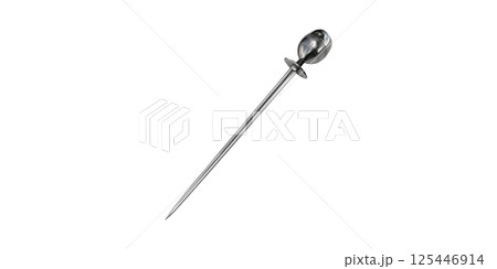 Stainless Steel Skewer For Grilling And Cooking. Essential Bbq Tool For Meat And Vegetables Isolated On Transparent Background 125446914