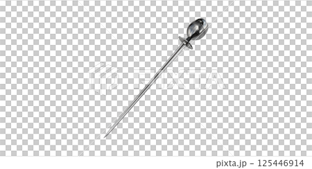 Stainless Steel Skewer For Grilling And Cooking. Essential Bbq Tool For Meat And Vegetables Isolated On Transparent Background 125446914