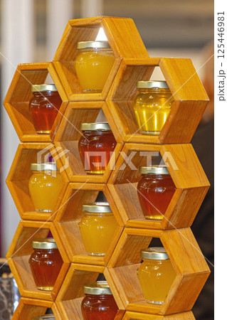 Natural Honey Jars Shelf Natural Honey Jars Shelf 125446981