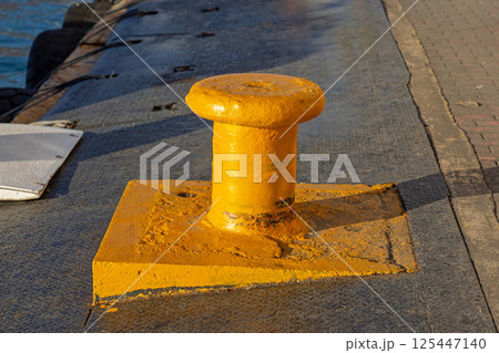 Yellow Mooring Bollard Yellow Mooring Bollard 125447140