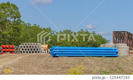 Pipes Material Construction Site Pipes Material Construction Site 125447193