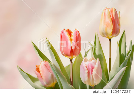 美しいチューリップの花束 125447227