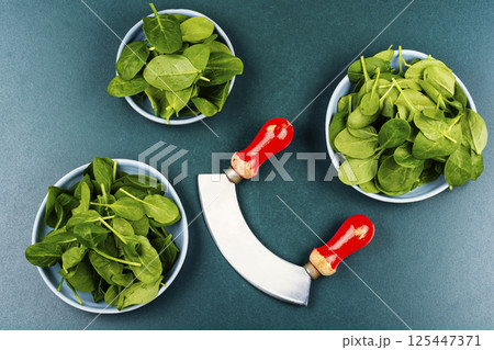Fresh spinach leaves. Fresh spinach leaves. 125447371