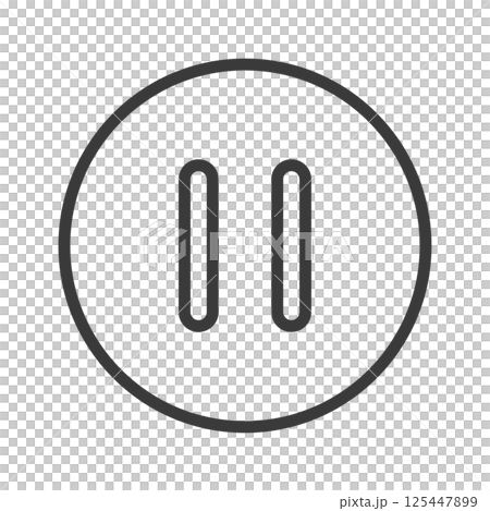 Black pause button icon - Simple and stylish pause mark UI material 125447899