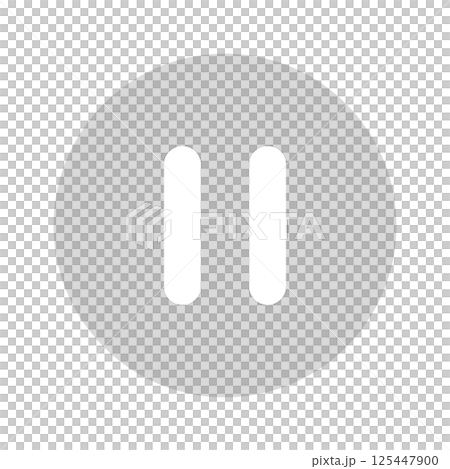 Gray pause button icon - Simple and stylish semi-transparent pause mark UI material 125447900