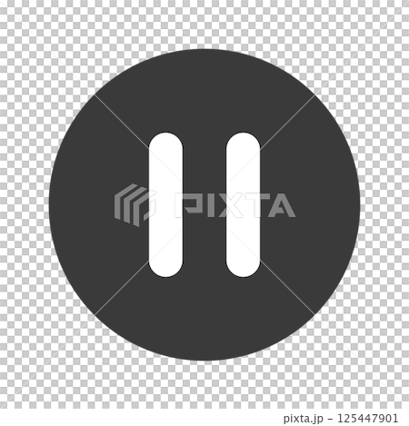 Black pause button icon - Simple and stylish pause mark UI material 125447901