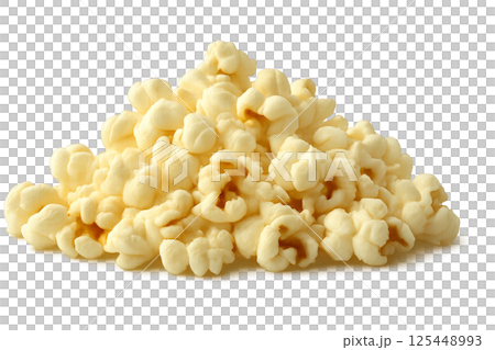 Pile of Fresh Popcorn Ready for Snacking During a Movie Night at Home 125448993
