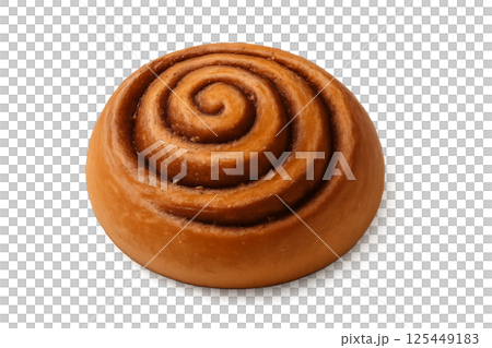 Sweet Cinnamon Roll Baked to Perfection With Spiraled Dough and Golden Crust 125449183
