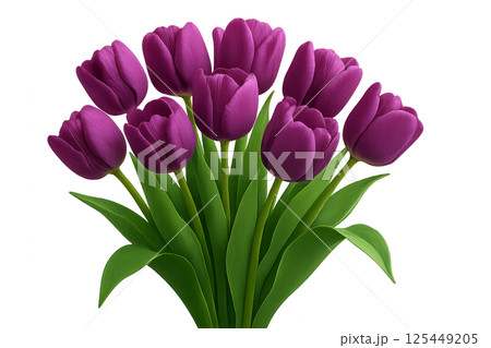 Colorful Bouquet of Purple Tulips Arranged Beautifully for Decoration 125449205