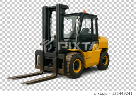 Forklift Used for Warehouse Operations in Busy Industrial Setting During Sunny Afternoon Forklift Used for Warehouse Operations in Busy Industrial Setting During Sunny Afternoon 125449241
