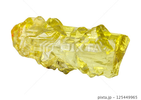 Beryl heliodor mineral stone on white background 125449965