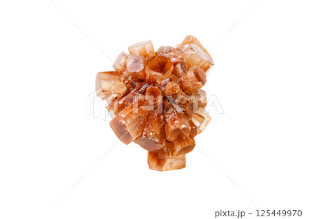 Aragonite mineral stone on a white background Aragonite mineral stone on a white background 125449970