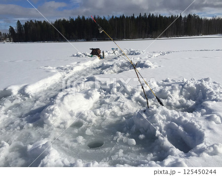 ice fishing ice fishing 125450244