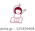 背伸びしている女の子 125450408