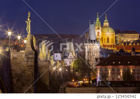 Charles Bridge in Prague Czech Republic at Sunset Charles Bridge in Prague Czech Republic at Sunset 125450542