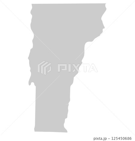 Vermont, VT - grey silhouette map of US state. Vector illustration Vermont, VT - grey silhouette map of US state. Vector illustration 125450686