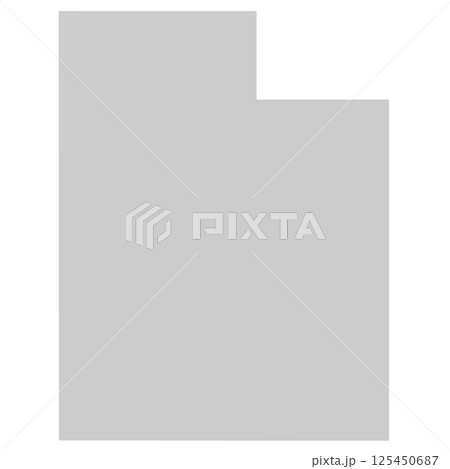 Utah, UT - grey silhouette map of US state. Vector illustration Utah, UT - grey silhouette map of US state. Vector illustration 125450687
