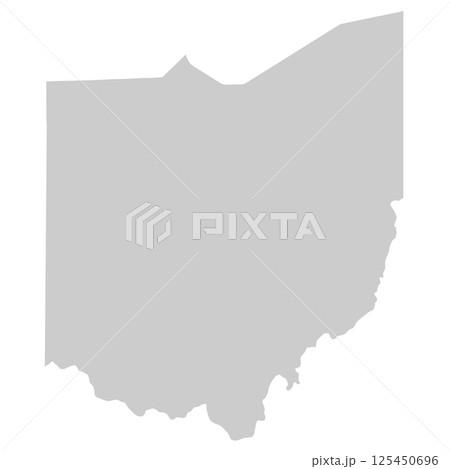 Ohio, OH - grey silhouette map of US state. Vector illustration Ohio, OH - grey silhouette map of US state. Vector illustration 125450696