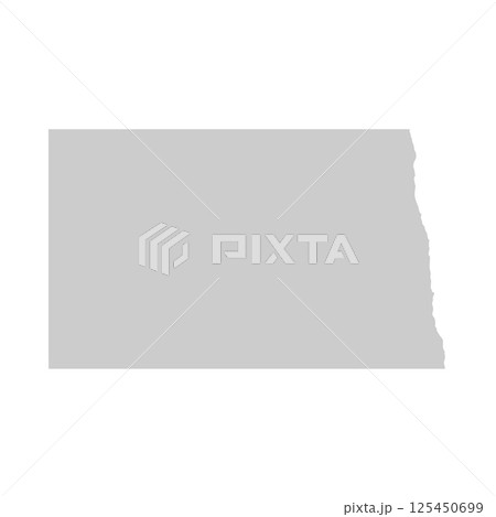 North Dakota, ND - grey silhouette map of US state. Vector illustration North Dakota, ND - grey silhouette map of US state. Vector illustration 125450699