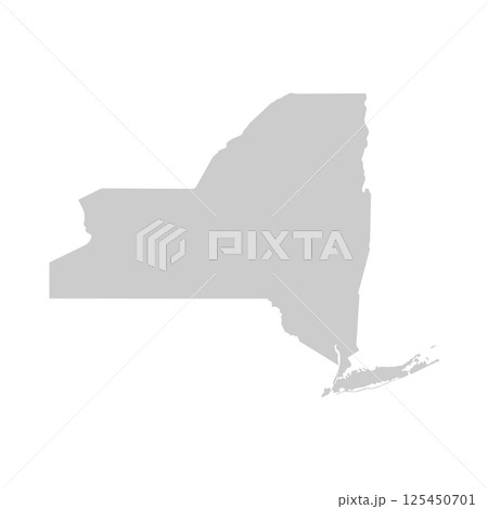New York, NY - grey silhouette map of US state. Vector illustration 125450701