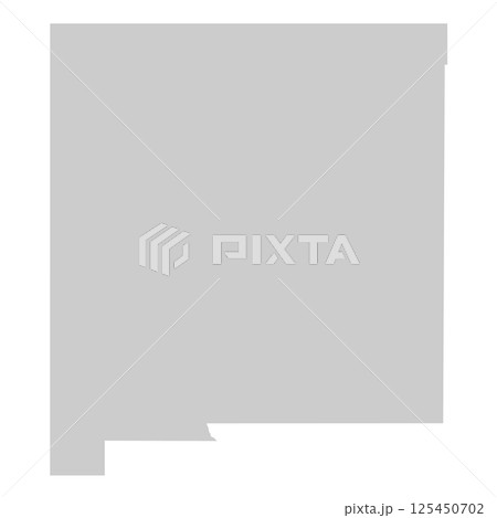 New Mexico, NM - grey silhouette map of US state. Vector illustration 125450702