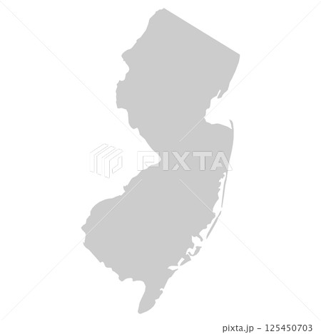 New Jersey, NJ - grey silhouette map of US state. Vector illustration 125450703
