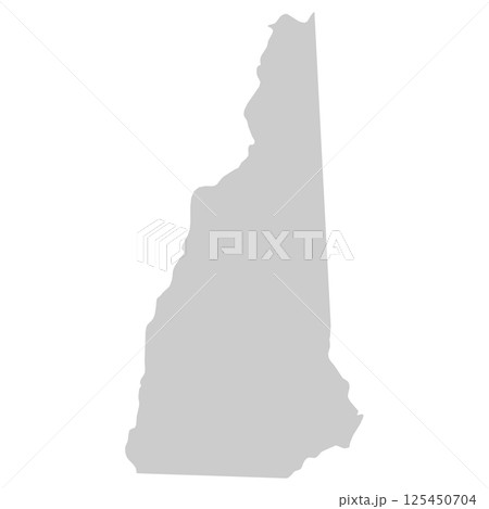 New Hampshire, NH - grey silhouette map of US state. Vector illustration 125450704