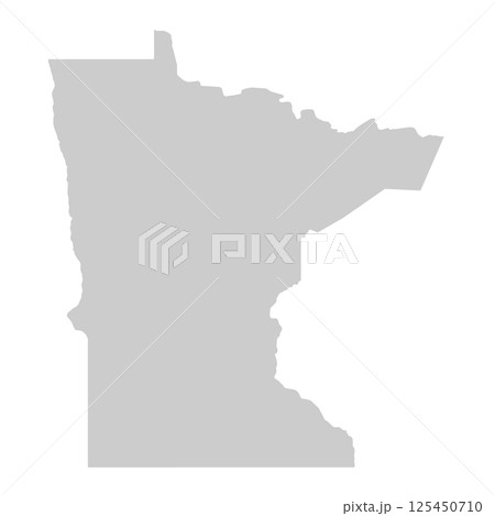 Minnesota, MN - grey silhouette map of US state. Vector illustration 125450710