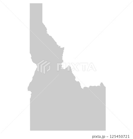 Idaho, ID - grey silhouette map of US state. Vector illustration Idaho, ID - grey silhouette map of US state. Vector illustration 125450721